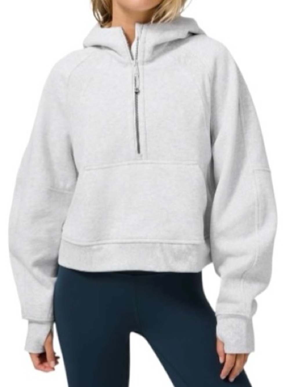 XS/S Lululemon Scuba Oversized 1/2 Zip Hoodie Heathered Grey Hoodie Sweatshirt